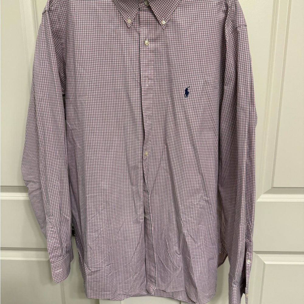 Ralph Lauren Men's Lavender Checkered Shirt